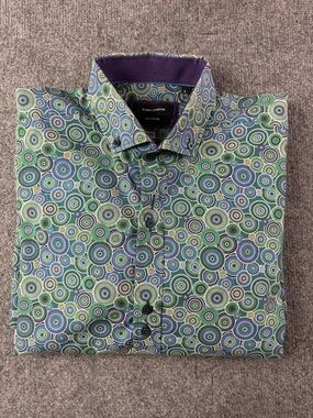 Guide London Men’s 100% Cotton Long Sleeve Multicolor Shirt Size L